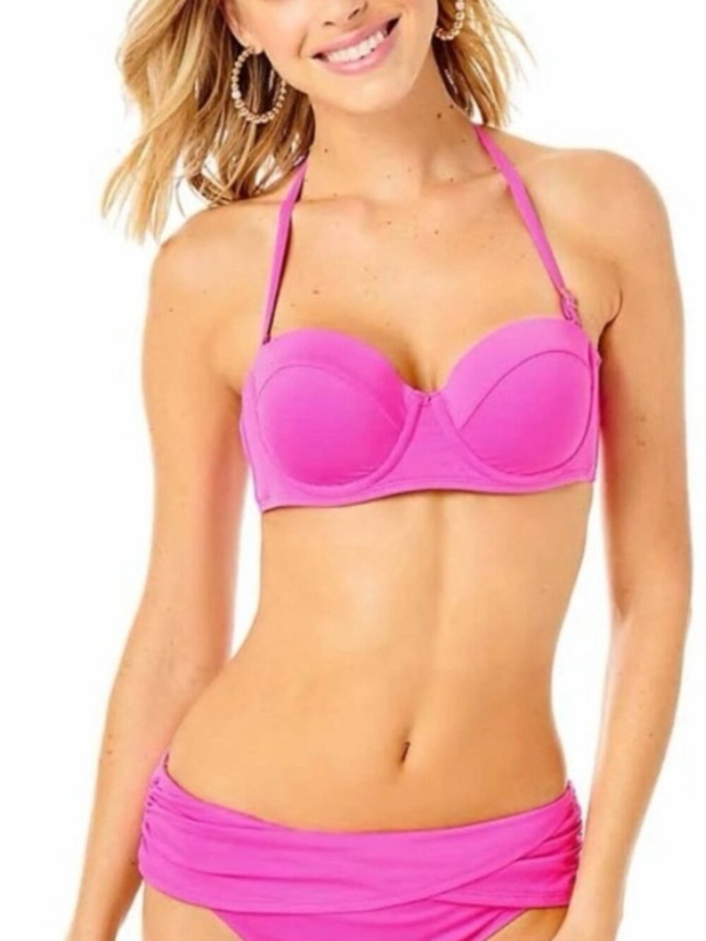 Lilly Pulitzer Bright Pink Bandeau Halter Bikini Set